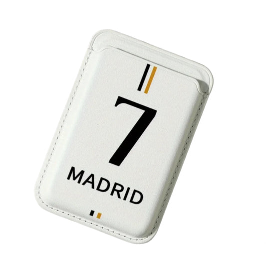 Number 7 Pattern Artificial PU Leather Magnetic Card Holder