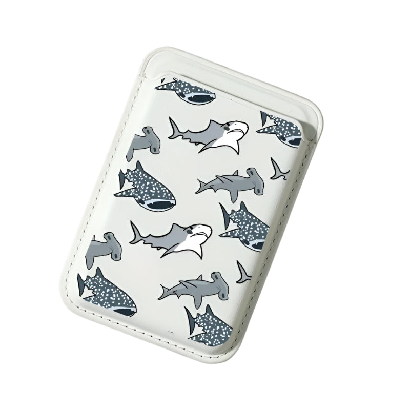 Shark Pattern Artificial PU Leather Magnetic Card Holder
